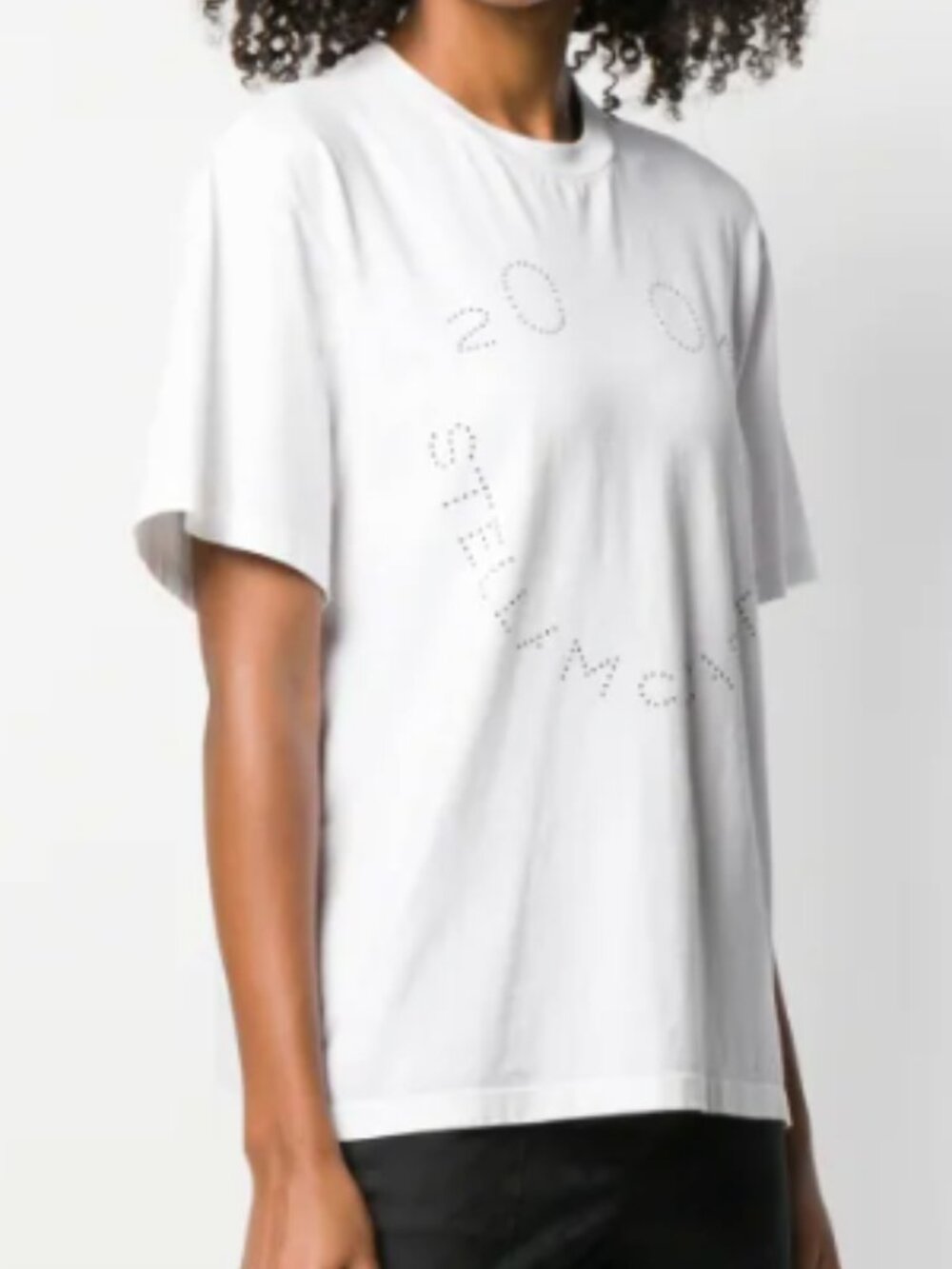 Stella McCartney Logo Smile White Short Sleeve Crew T-Shirt Sz 40
